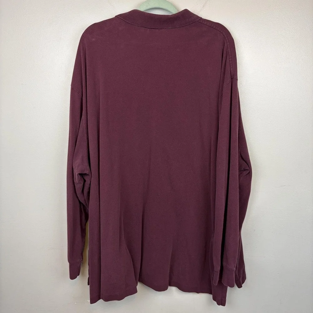 Polo Ralph Lauren Polo Shirt Mens 4XB Big Red Long Sleeve‎ 100% Cotton Pique